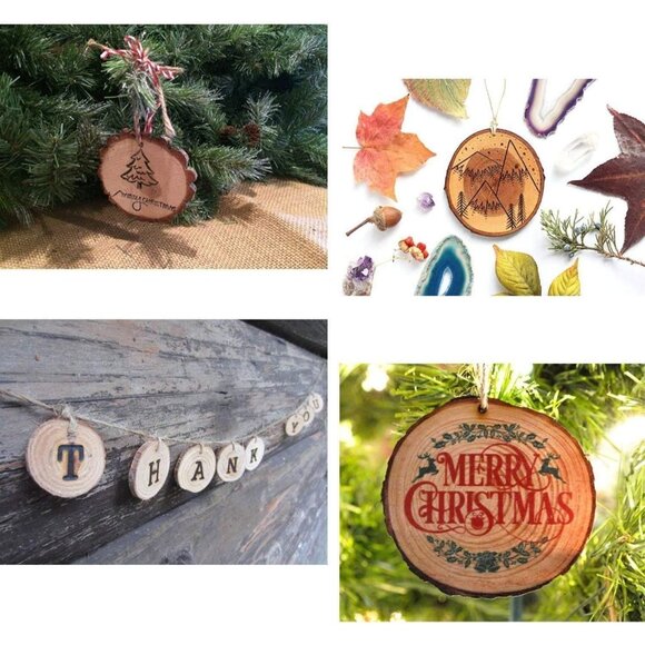 30 Natural Pine Wood Slices - 2.75-3.1 Inch DIY Craft Circles for Every Occasion - Picture 3 of 5